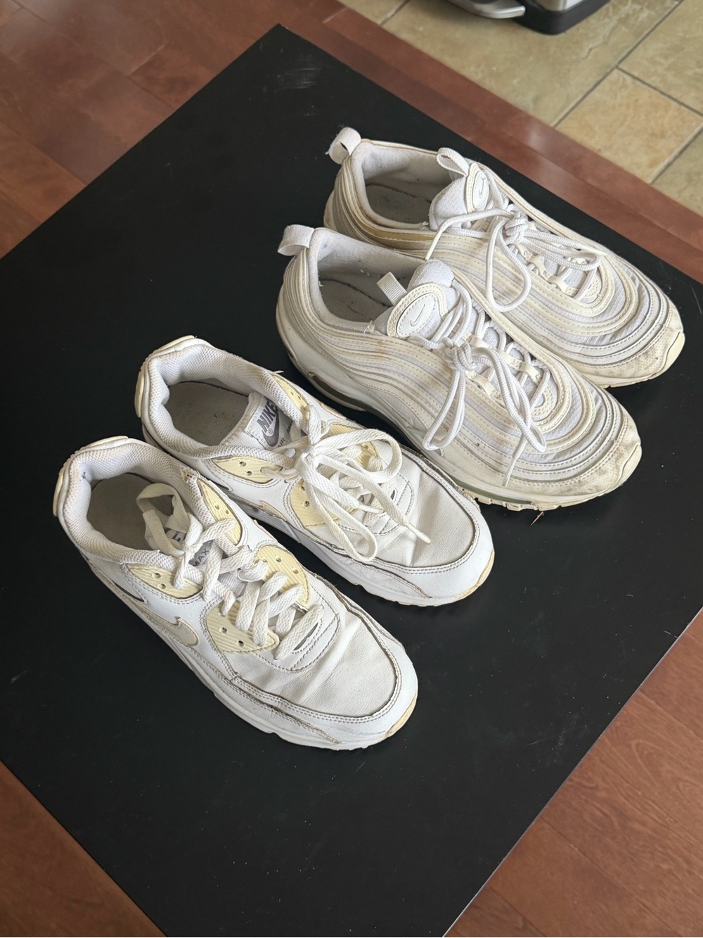 Two Nike Air Max White and Light Yellow Sneakers Pack
